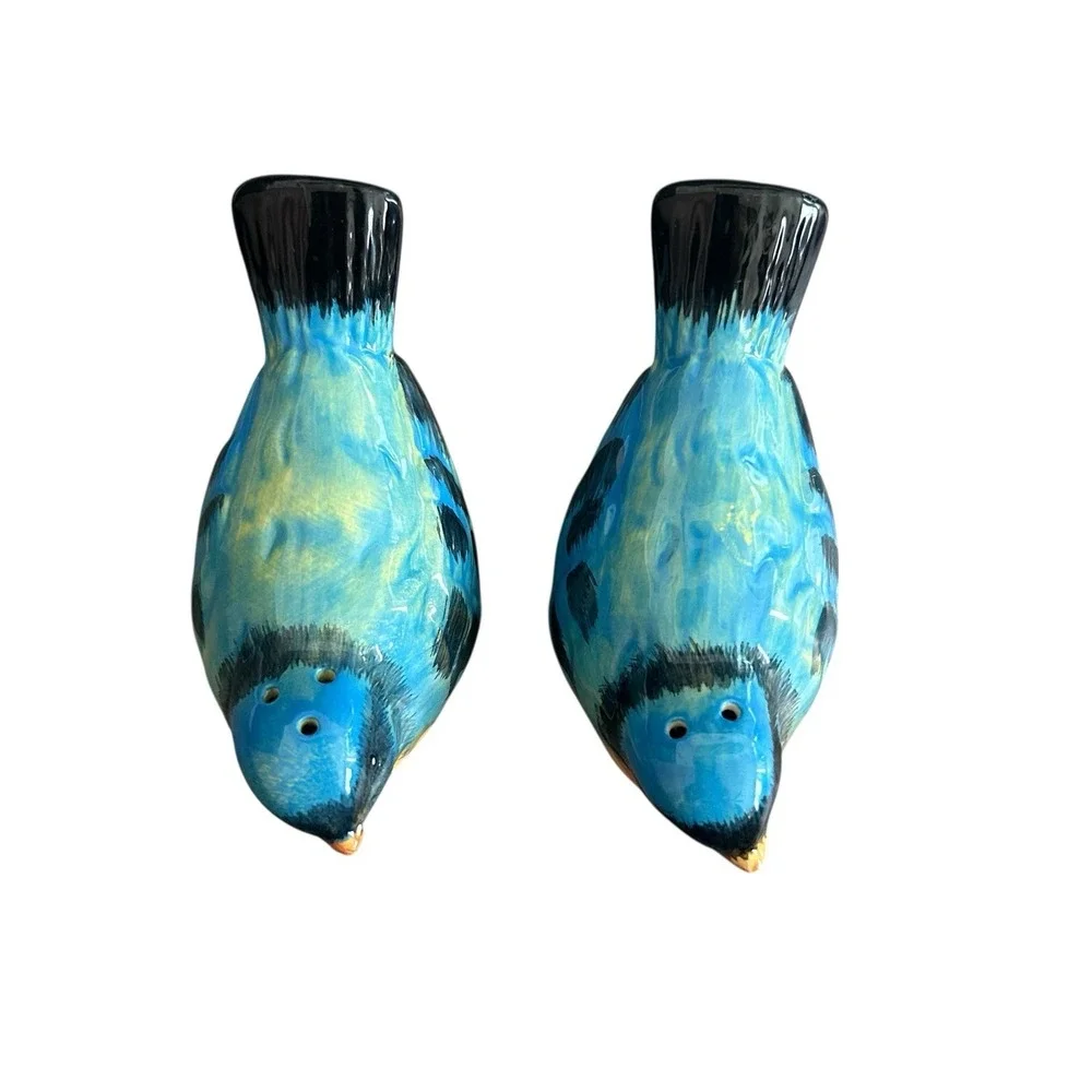 Certified International Spring Meadow Tray Bluebird Figural Salt Pepper‎ Shakers